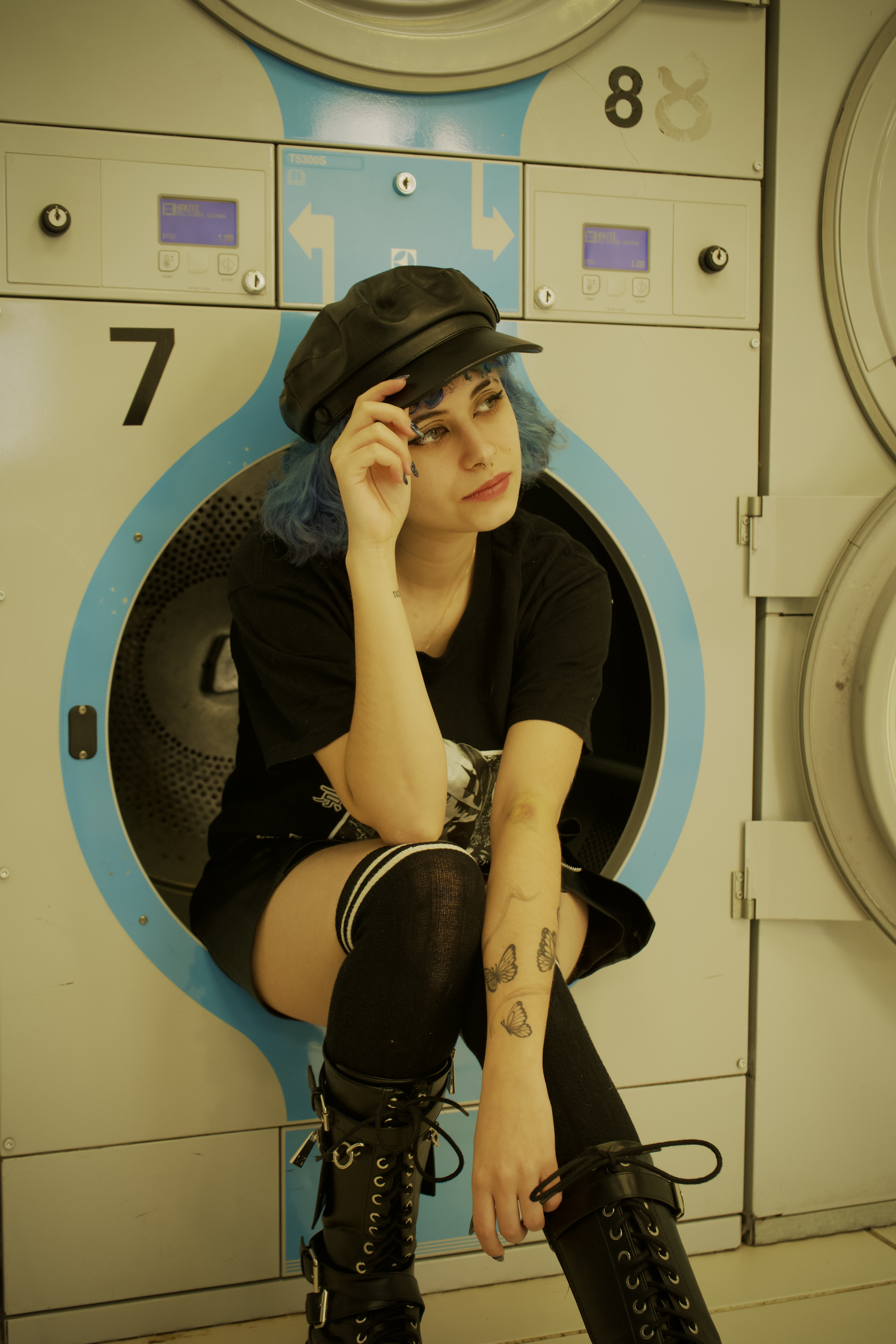 Portrait femme laverie